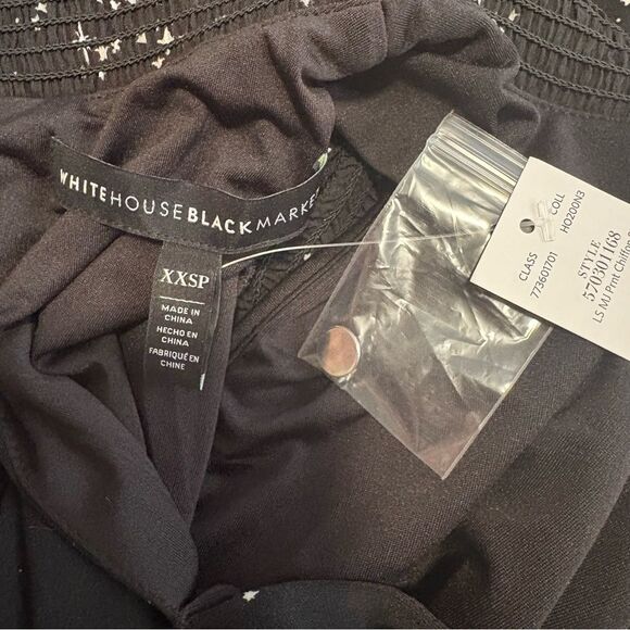 WHBM Black and White Starry Dress with Sheer Sleeves. NEW w/ Tags. Size XXSP. - Picture 10 of 15
